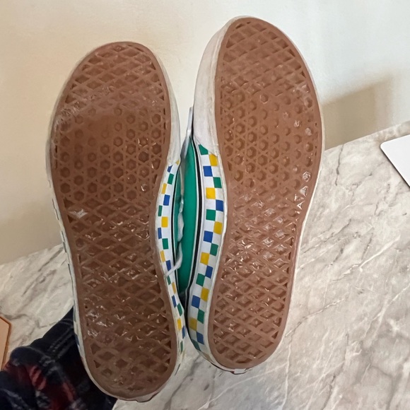 Vans Ward low sneakers blue yellow & checkered size 8.5 - Picture 6 of 6